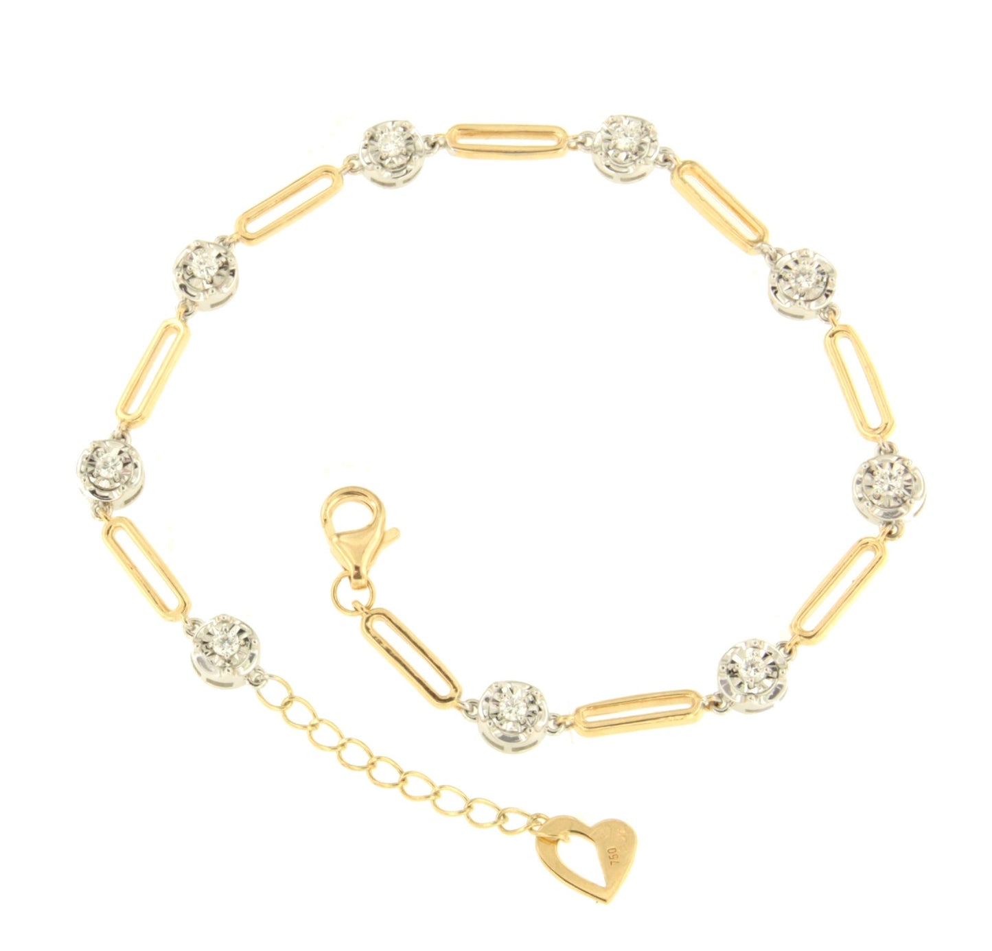 Pulsera ARONIA en oro blanco y amarillo de 18 ktes con brillantes