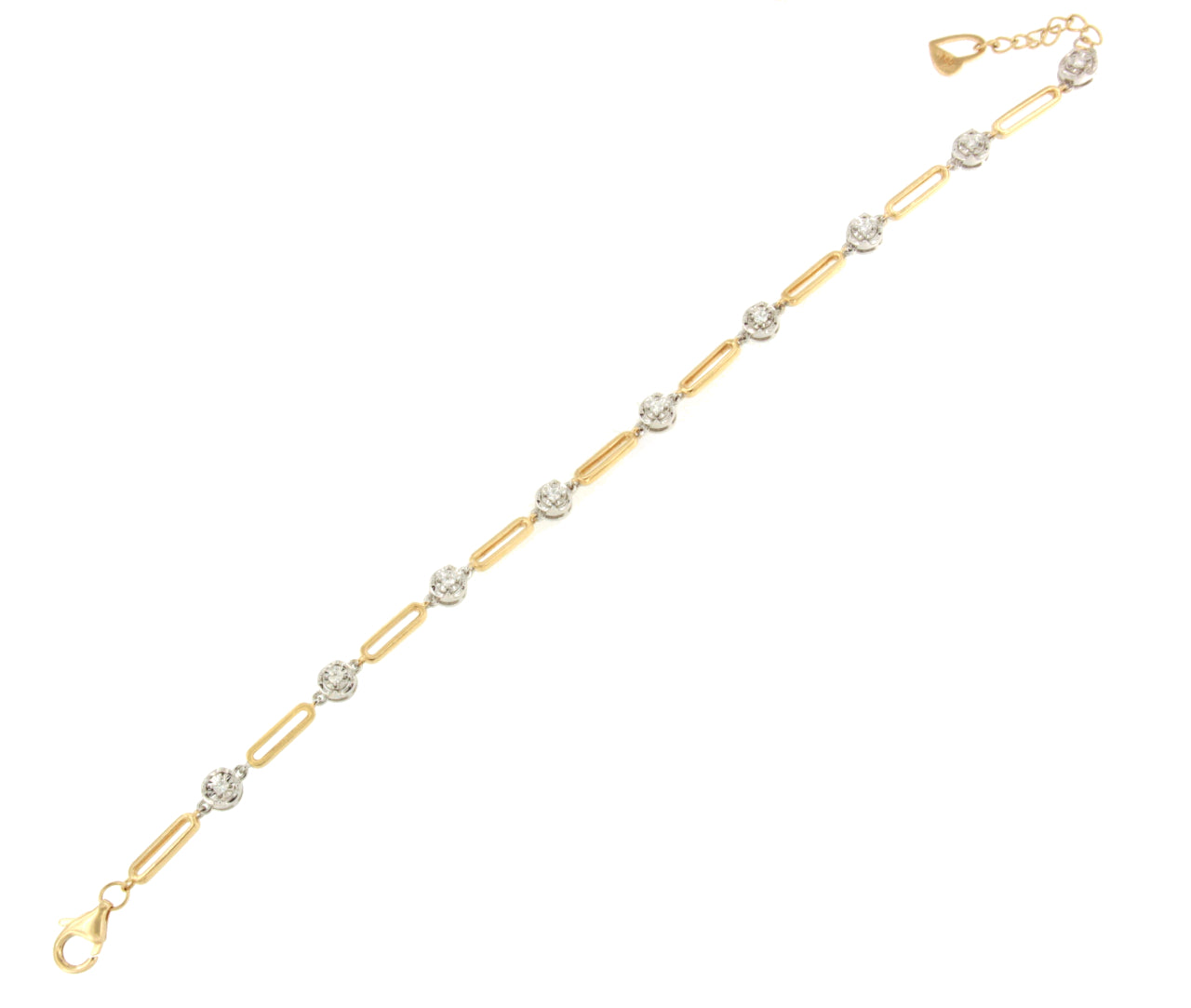 Pulsera ARONIA en oro blanco y amarillo de 18 ktes con brillantes
