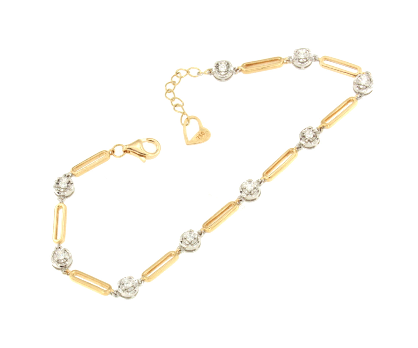 Pulsera ARONIA en oro blanco y amarillo de 18 ktes con brillantes