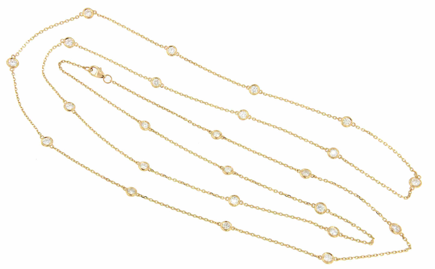 GUINEA long chain with brilliant-cut diamond settings in 18k yellow gold