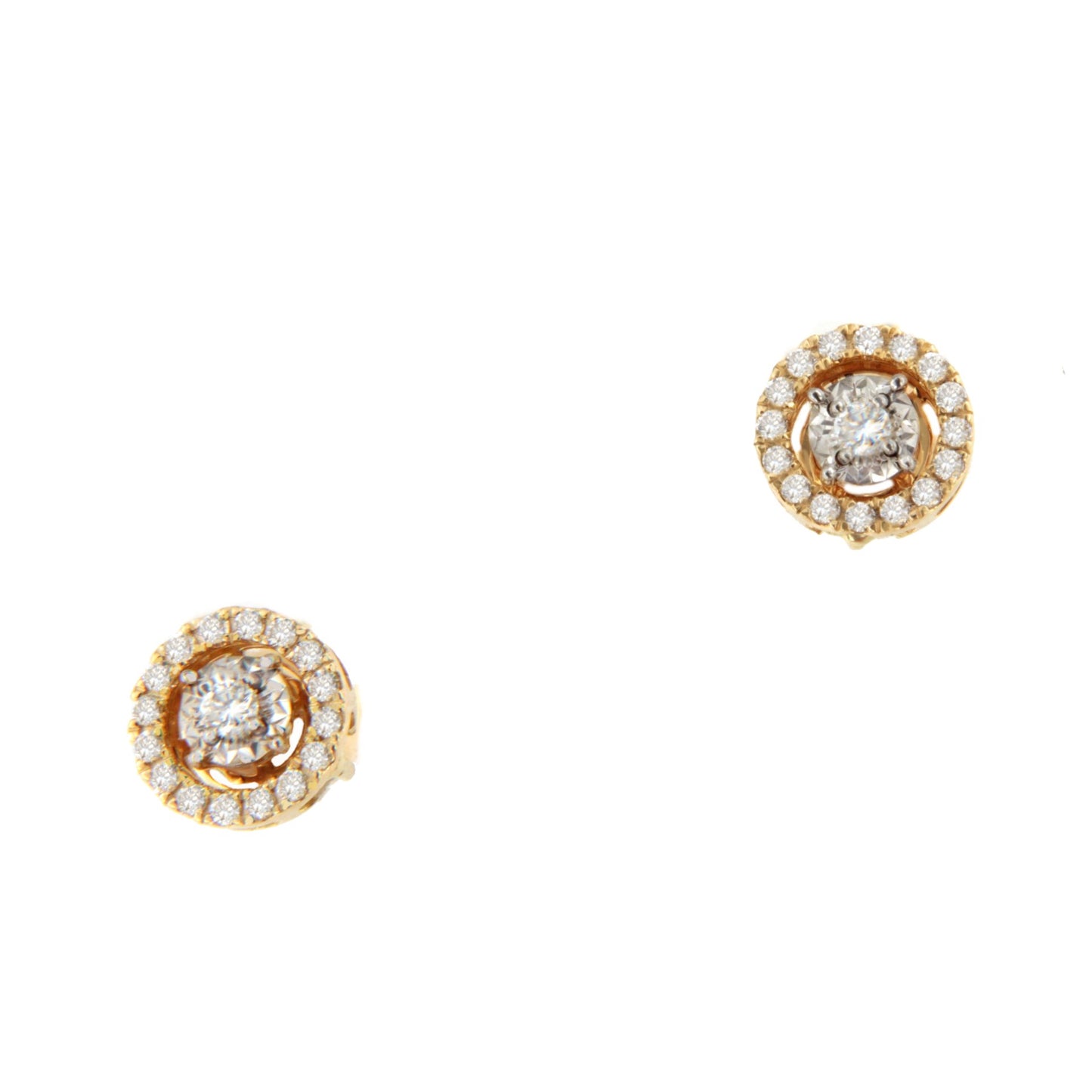 MUNICH detachable earrings in 18k yellow and white gold with diamonds.