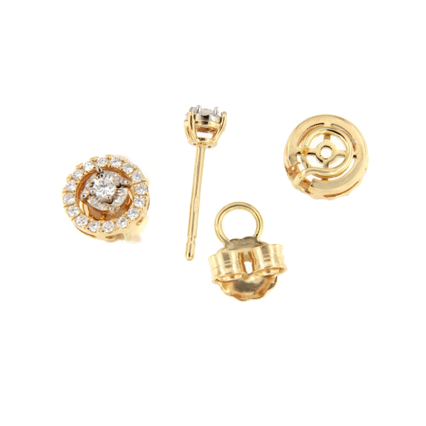 MUNICH detachable earrings in 18k yellow and white gold with diamonds.