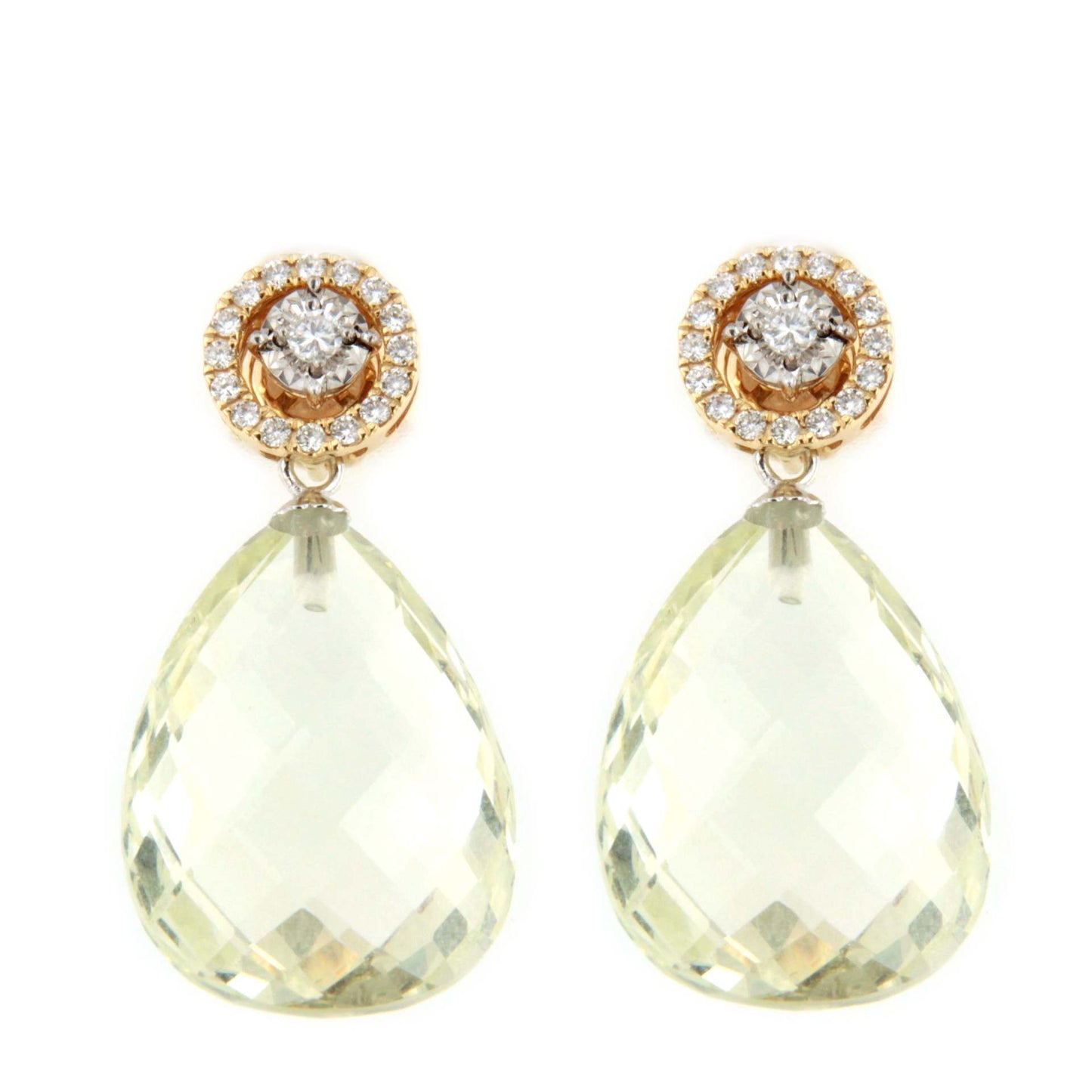 Pendiente MUNICH desmontables de oro amarillo y blanco 18 ktes en brillantes.