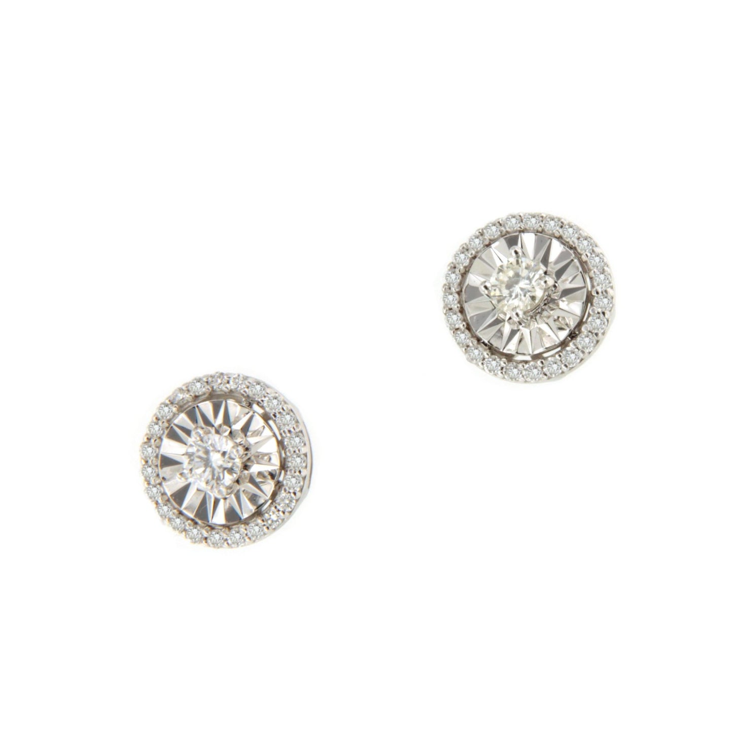 Pendiente MIRTILLO dormilones de brillantes en oro blanco 18 ktes