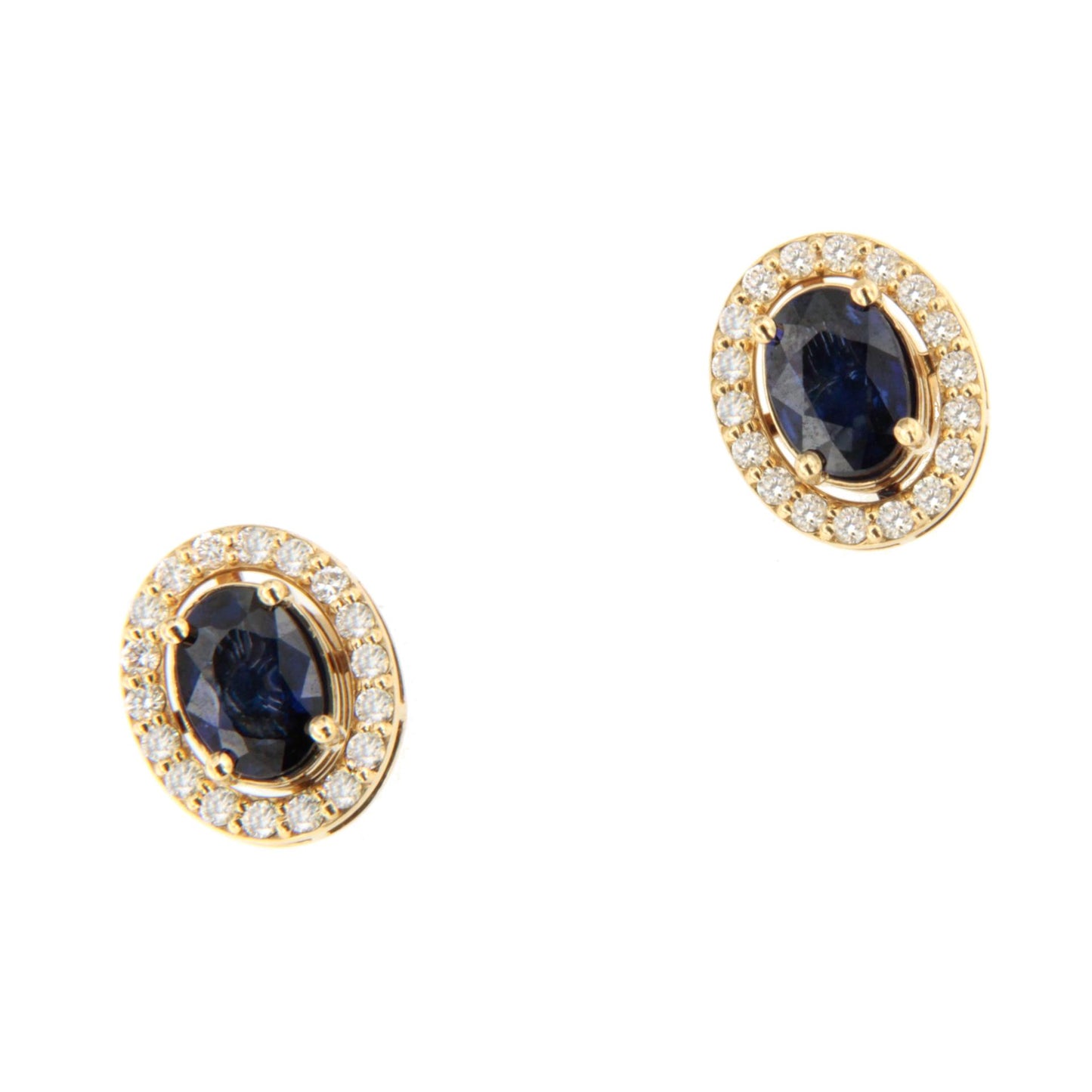 Pendiente NOURO desmontables oro amarillo 18 ktes zafiros o esmeraldas y brillantes.