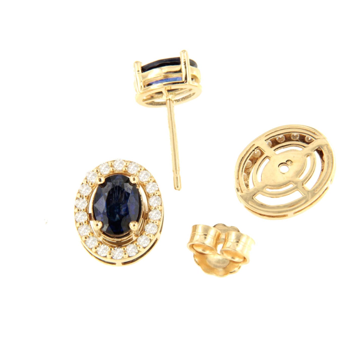 Pendiente NOURO desmontables oro amarillo 18 ktes zafiros o esmeraldas y brillantes.