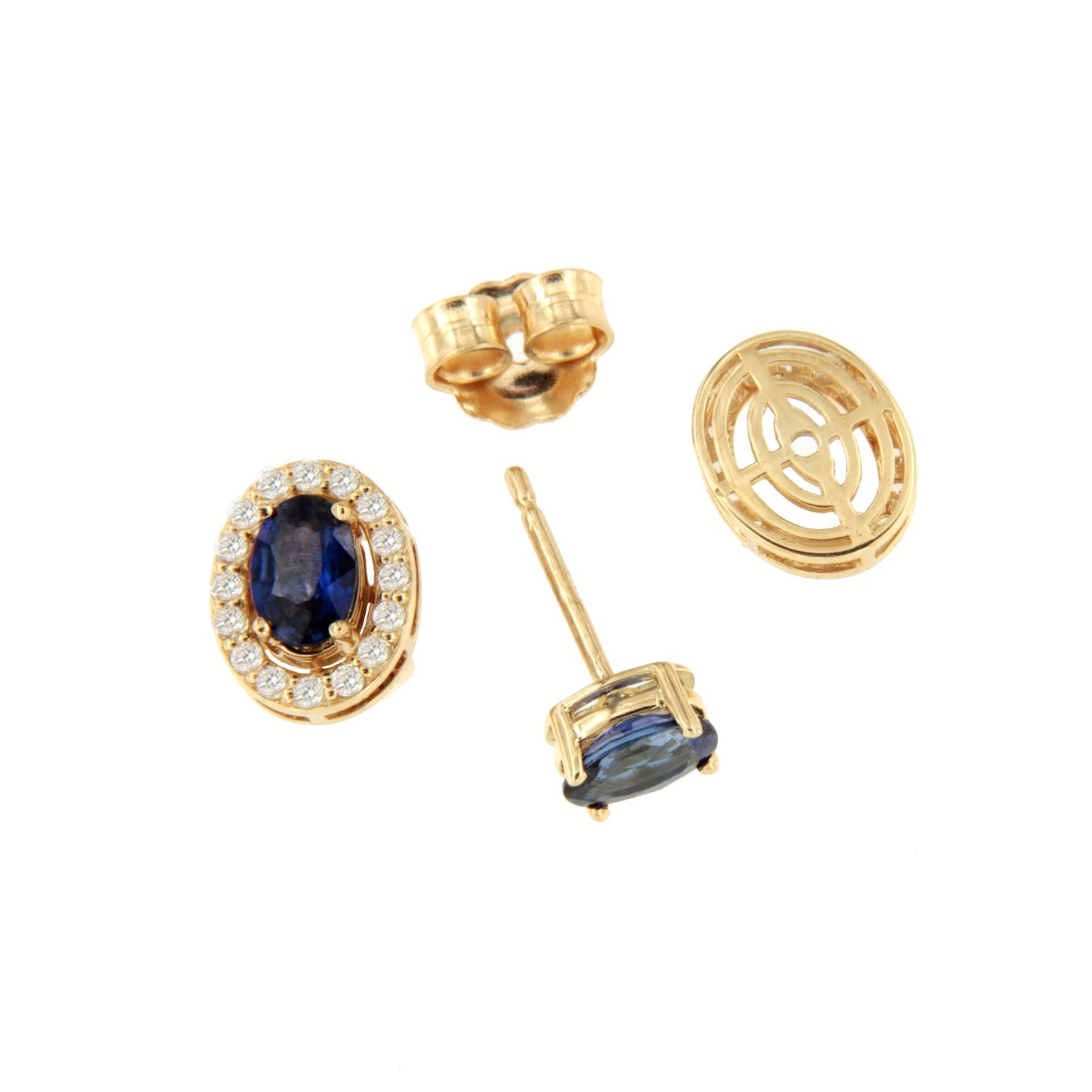 Pendiente NOURO desmontables oro amarillo 18 ktes zafiros o esmeraldas y brillantes.