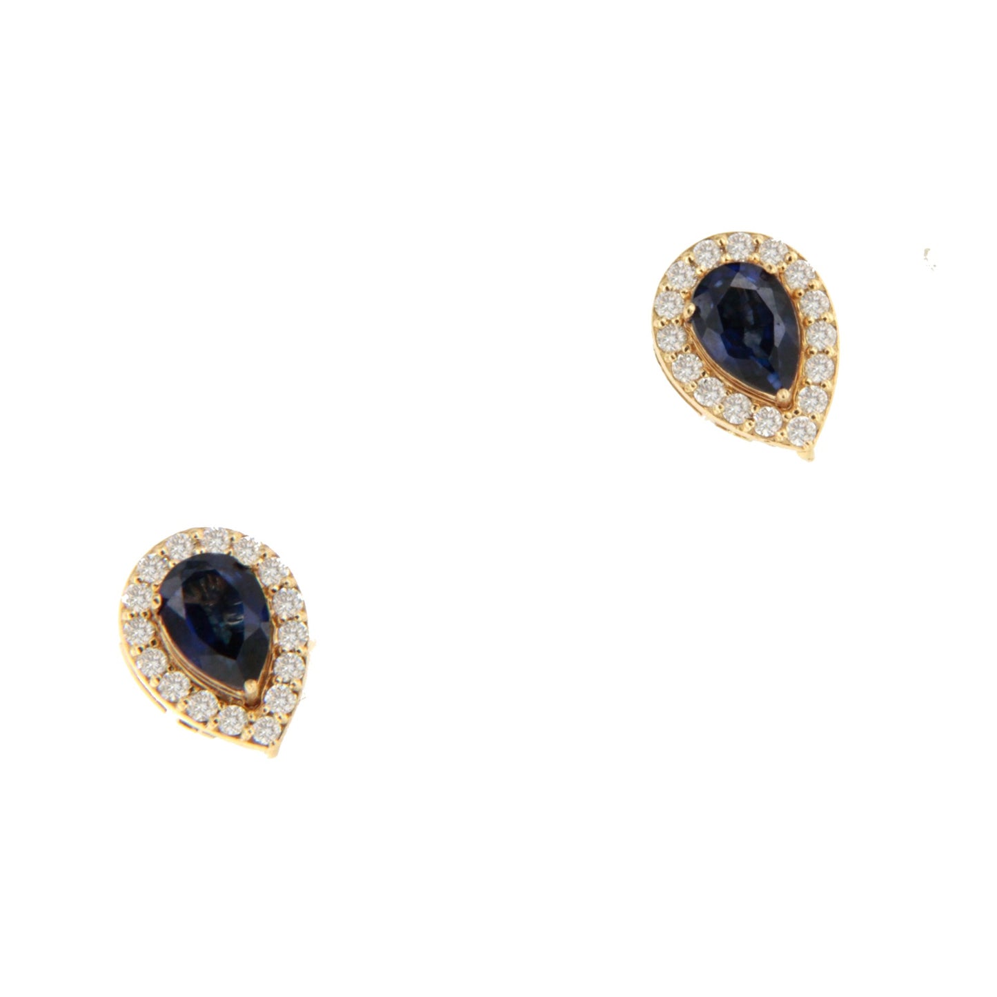 Pendiente KAZAN desmontables oro amarillo 18 ktes zafiros o esmeraldas y brillantes.