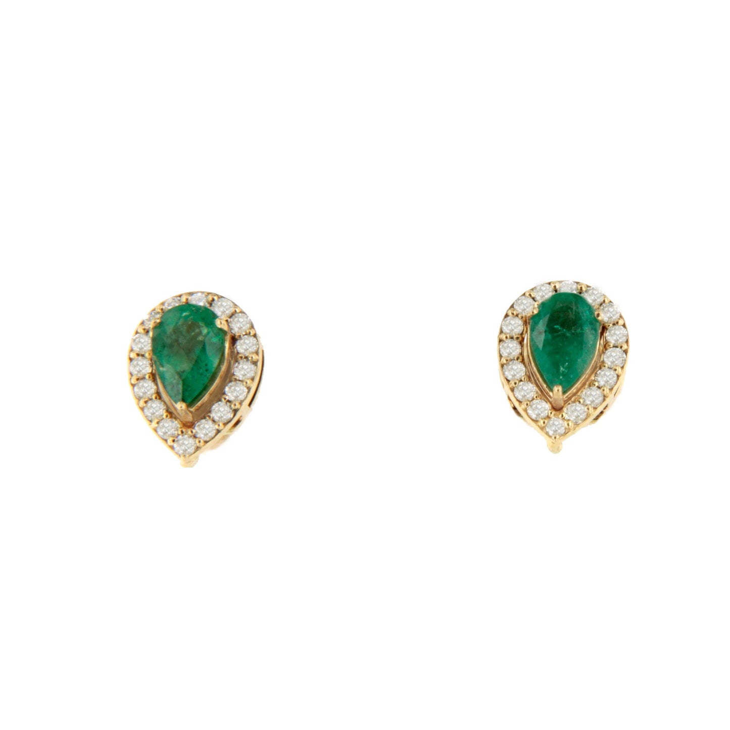 Pendiente KAZAN desmontables oro amarillo 18 ktes zafiros o esmeraldas y brillantes.