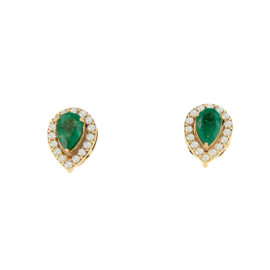 Pendiente KAZAN desmontables oro amarillo 18 ktes zafiros o esmeraldas y brillantes.
