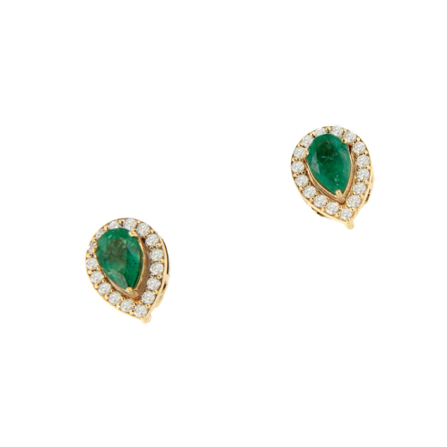 Pendiente KAZAN desmontables oro amarillo 18 ktes zafiros o esmeraldas y brillantes.