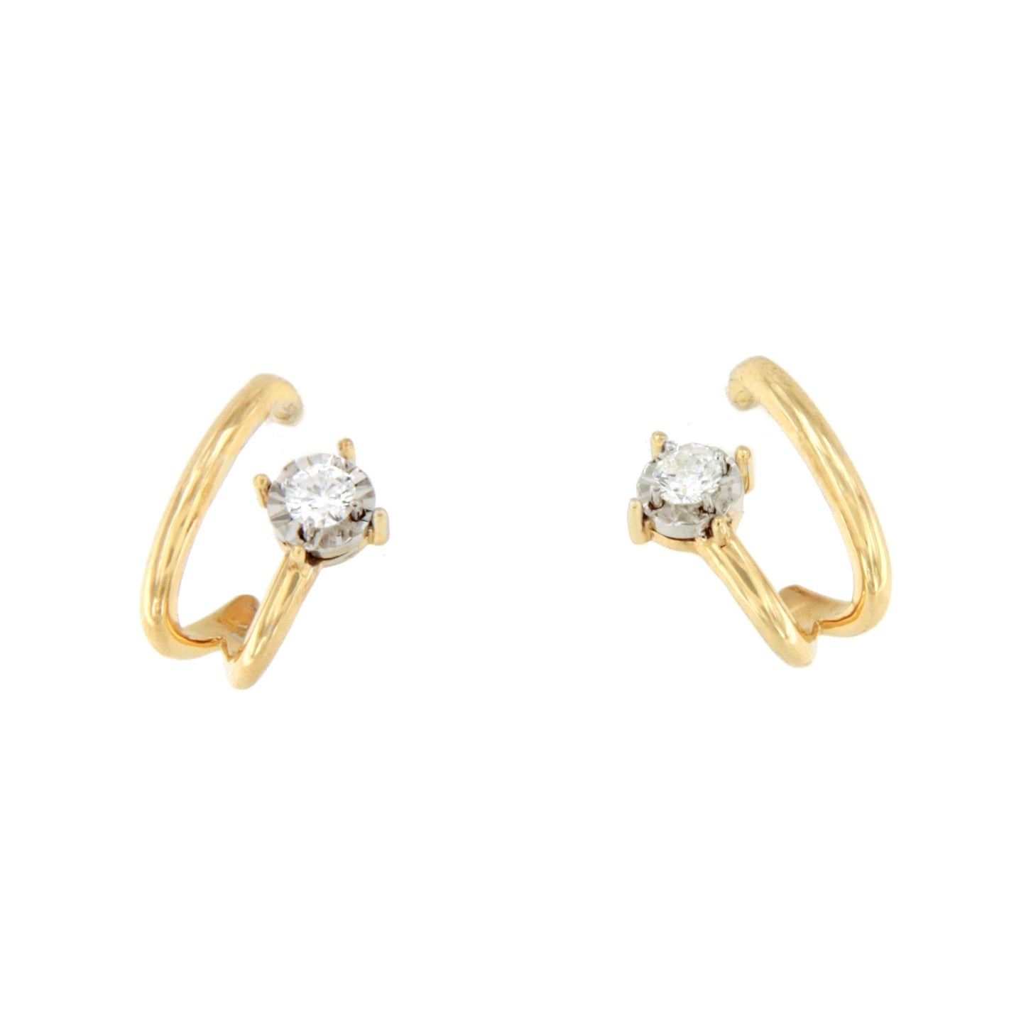 PEUMO short earrings in 18-karat yellow gold and diamonds.