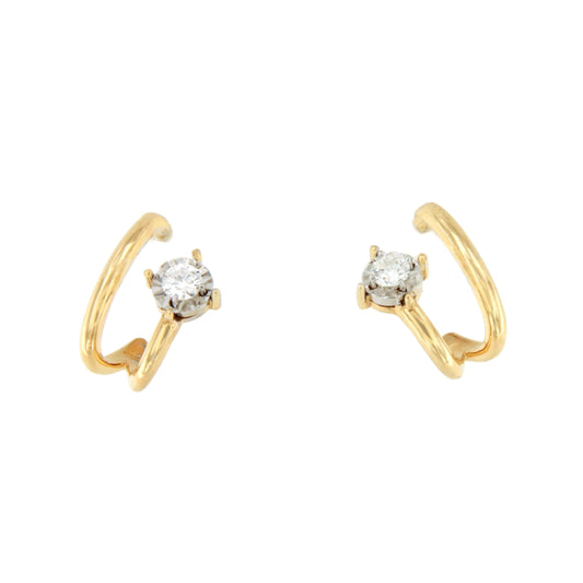 PEUMO short earrings in 18-karat yellow gold and diamonds.