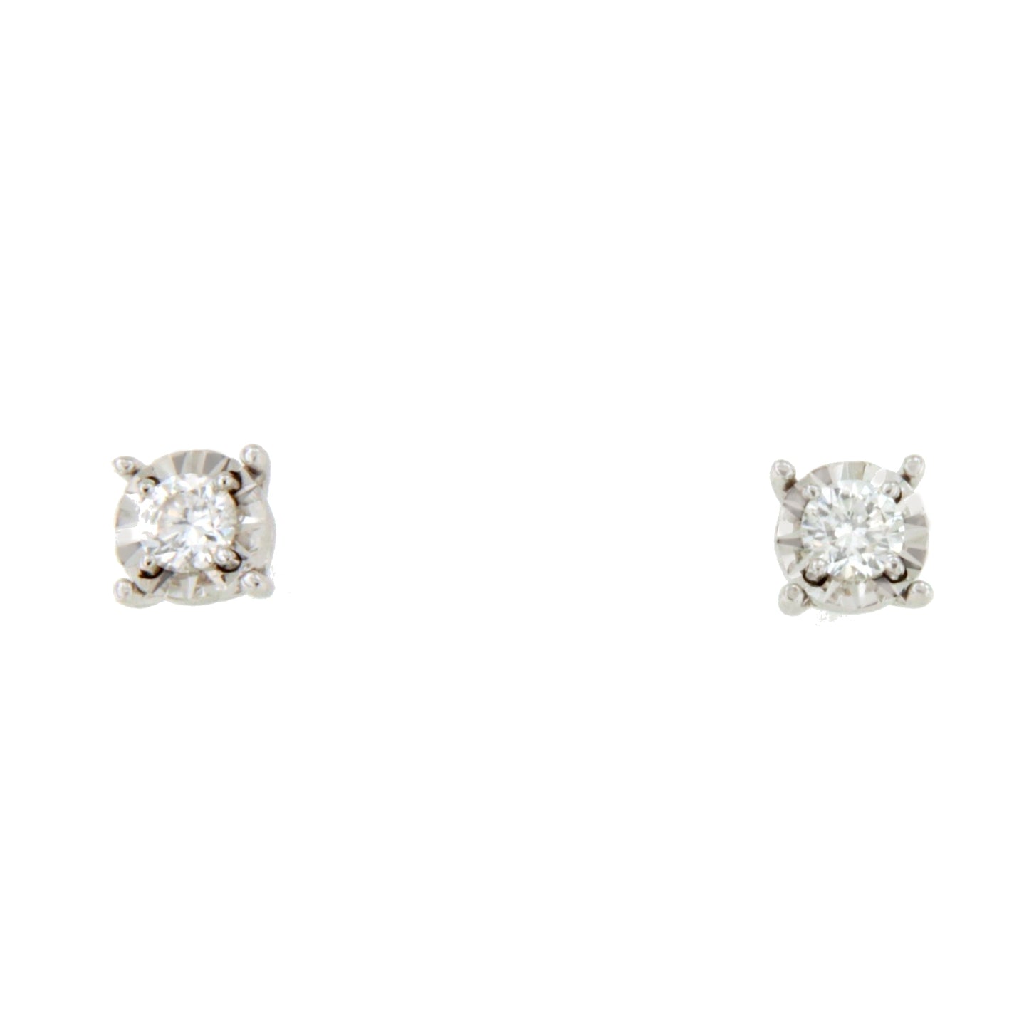 GUANA stud earrings with diamond studs and claw setting in 18k white gold.