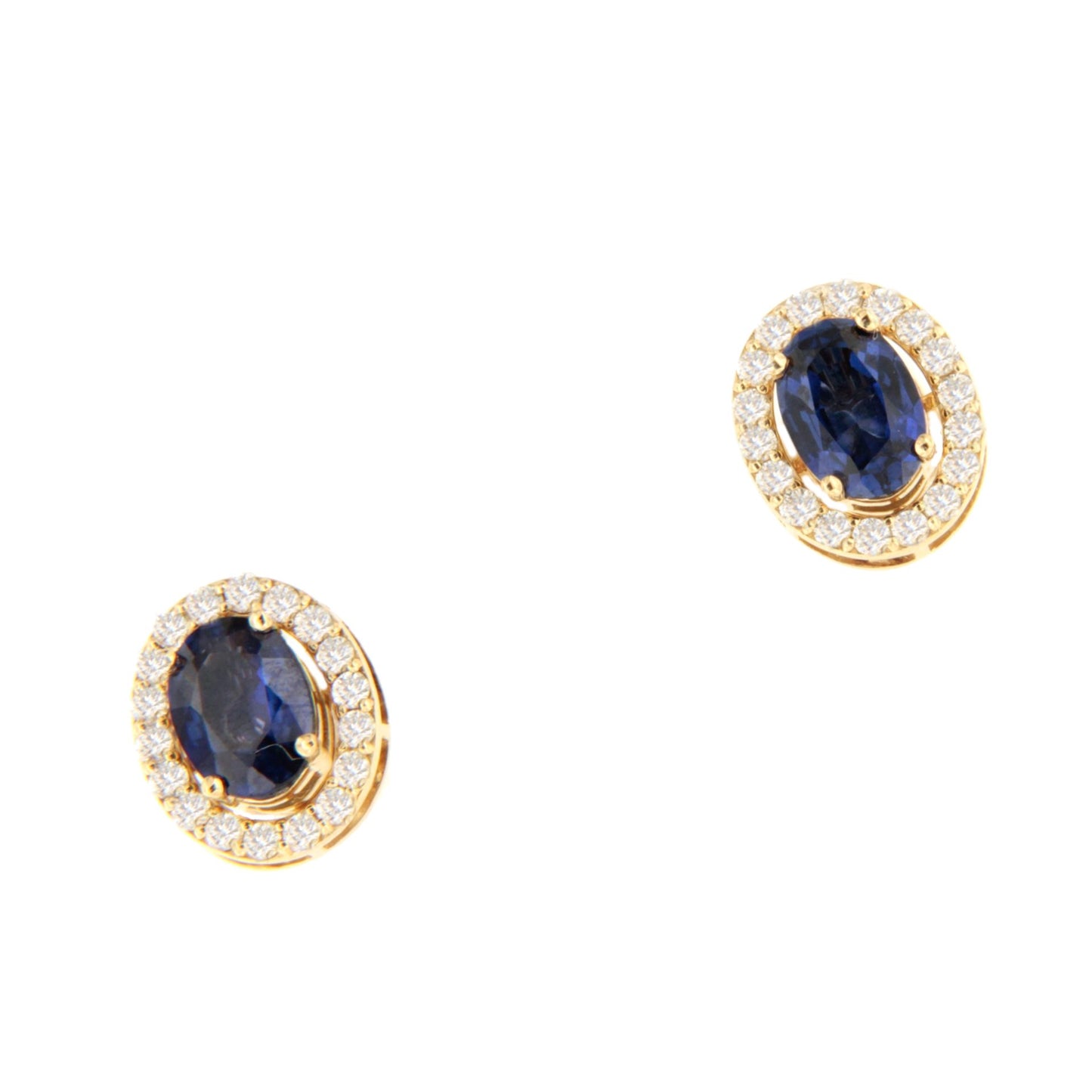Pendiente NOURO desmontables oro amarillo 18 ktes zafiros o esmeraldas y brillantes.