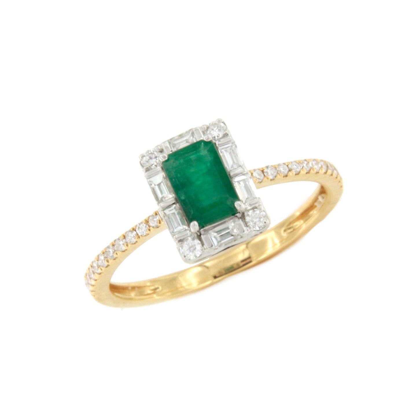 Anillo TAMARINDO roseta esmeralda, rubi o zafiro y brillantes oro blanco 18 ktes