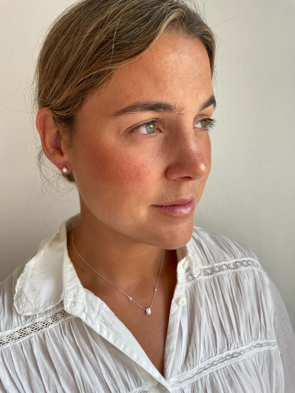 HARROW choker pendant rosette baguettes 18k white gold and diamonds