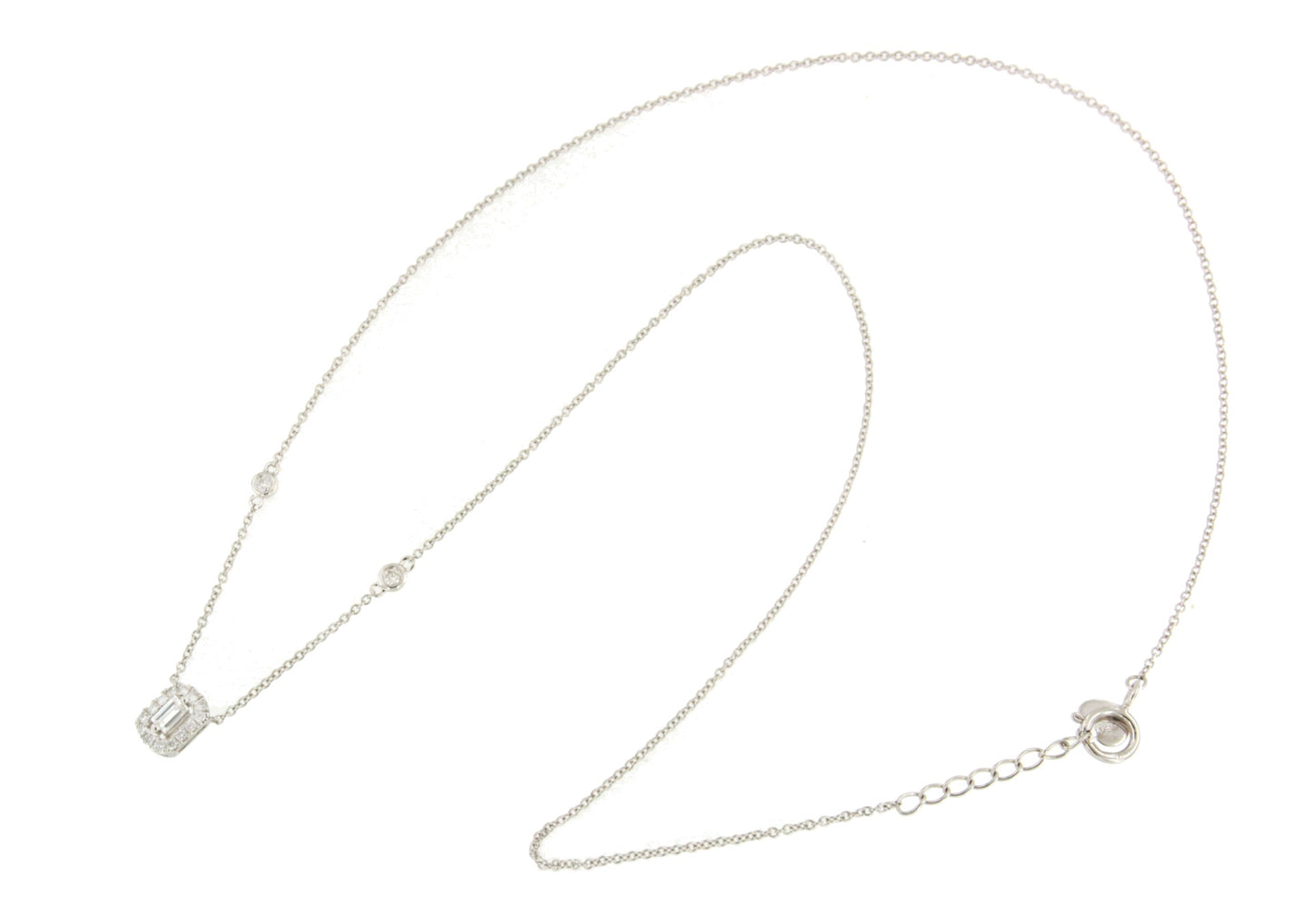 HARROW choker pendant rosette baguettes 18k white gold and diamonds