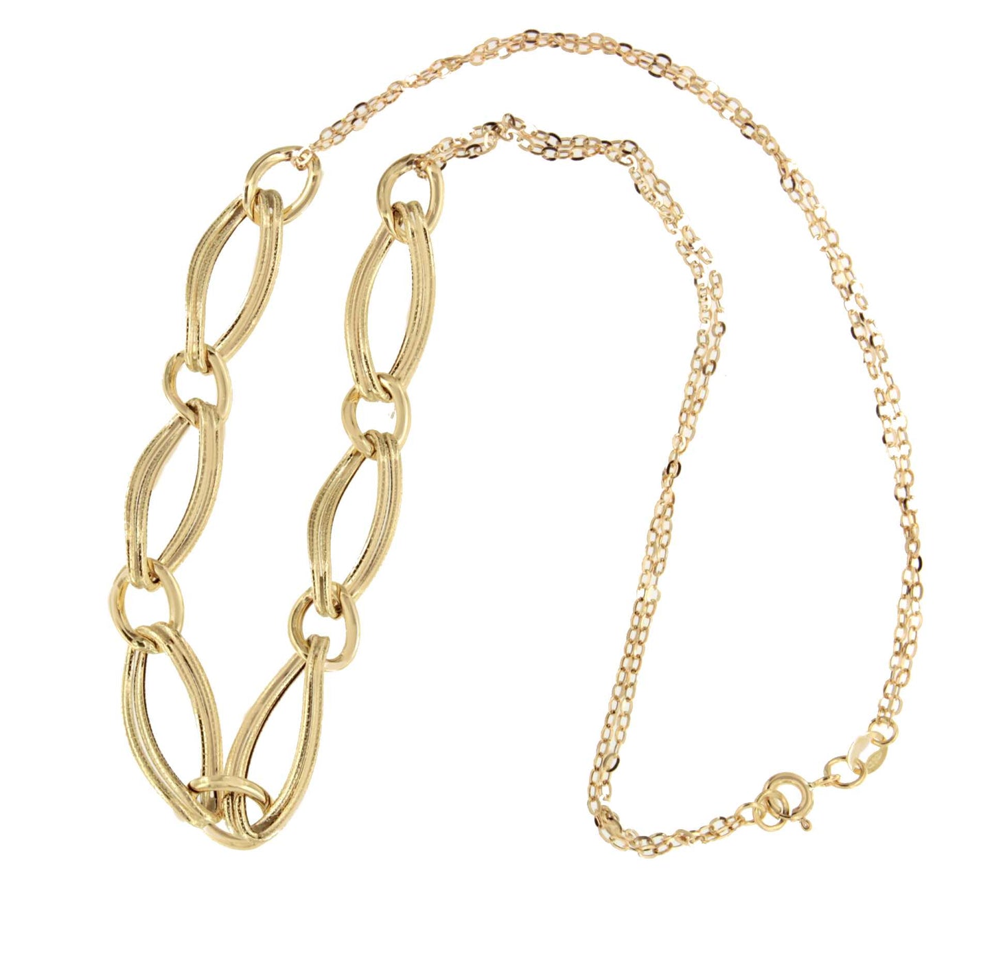 DAKOTA gargantilla eslabones barbados en oro amarillo 18 ktes.