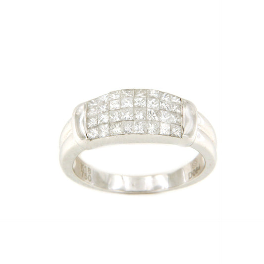 ALMONTE ring with princess diamonds in 18k white gold