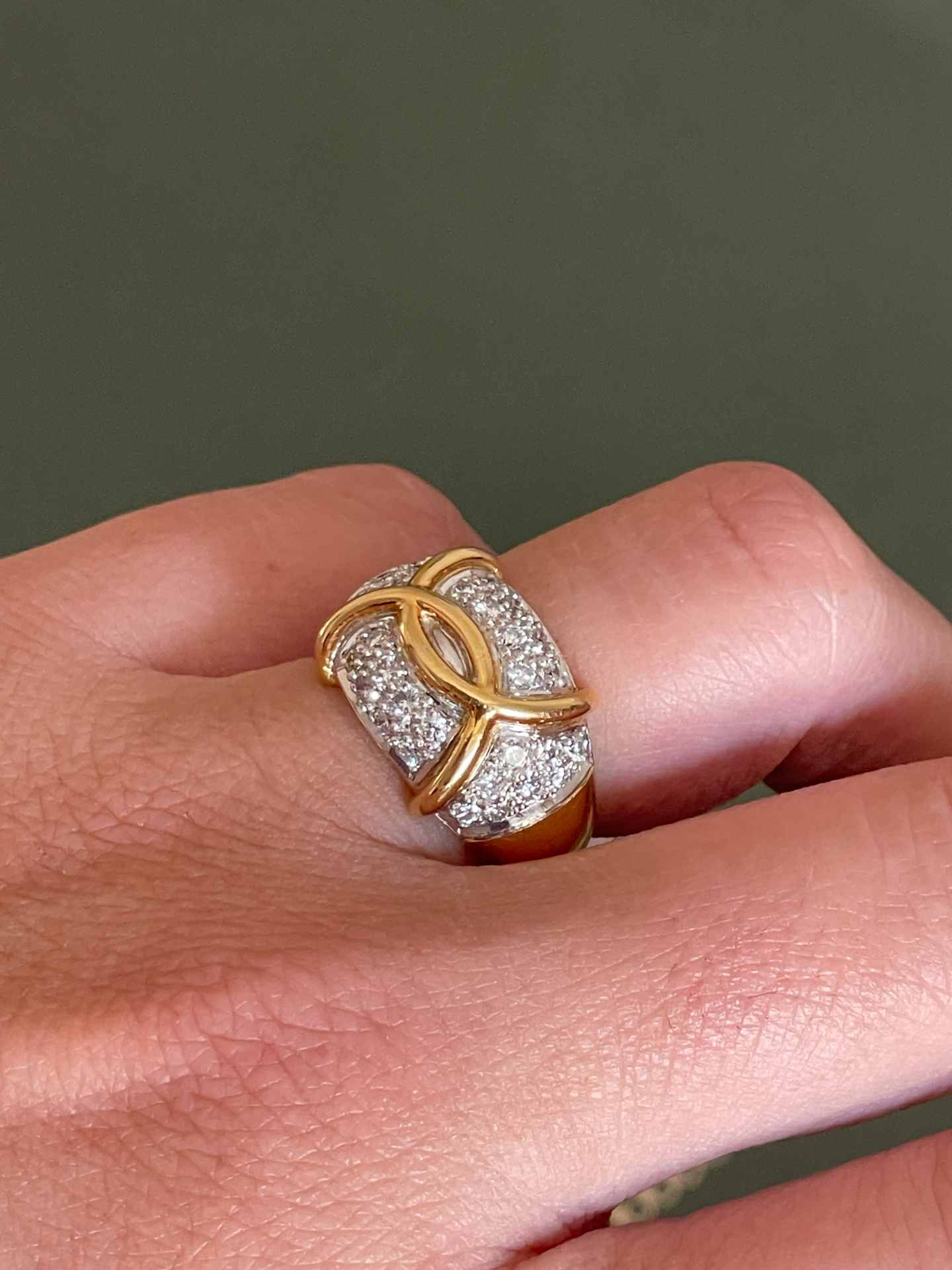 SINCERE ring in yellow and white gold with diamonds 18k