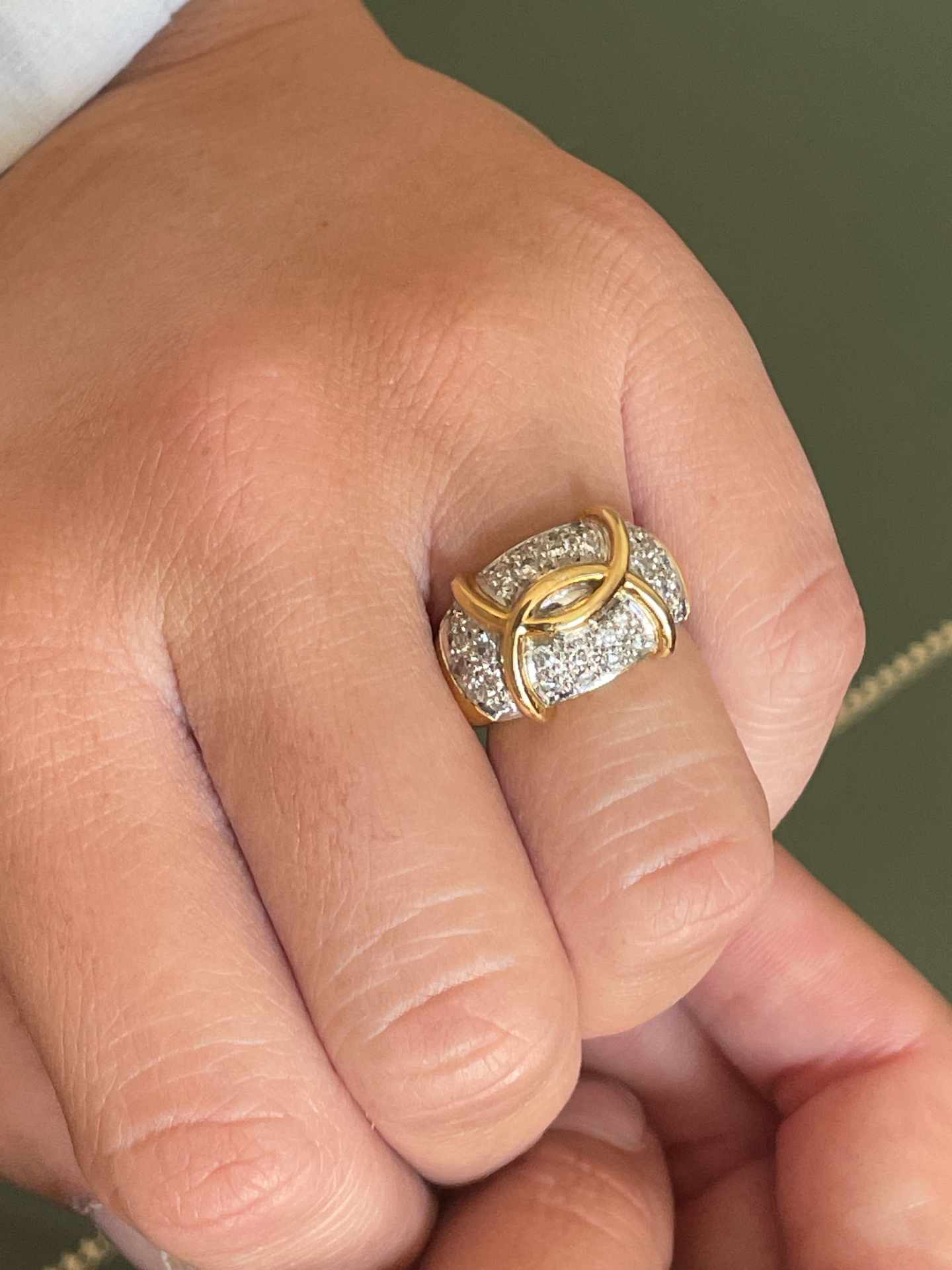 SINCERE ring in yellow and white gold with diamonds 18k