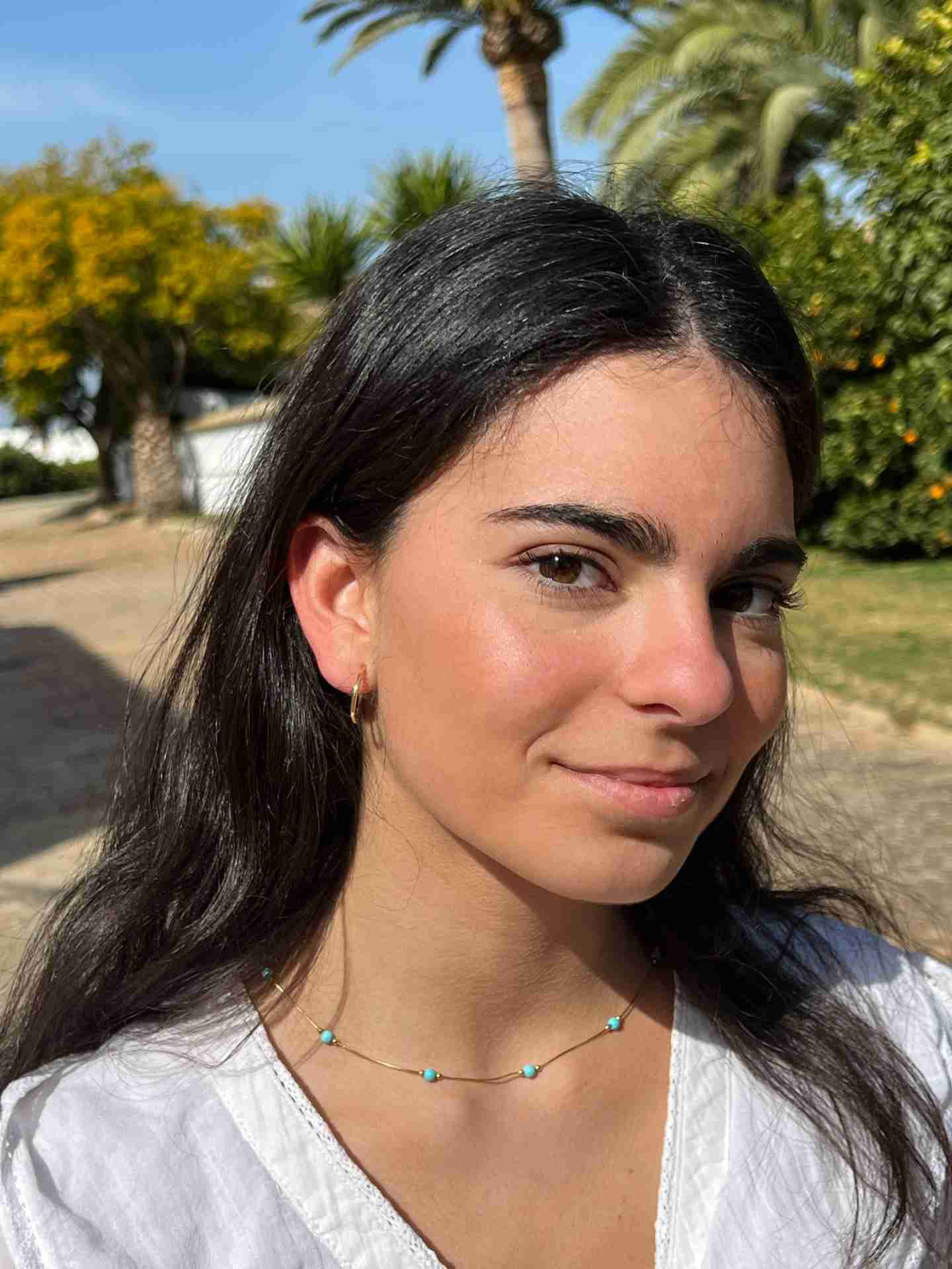 PILLO choker in 18k gold and turquoise