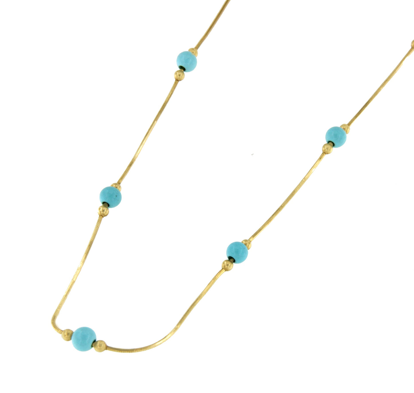 PILLO choker in 18k gold and turquoise