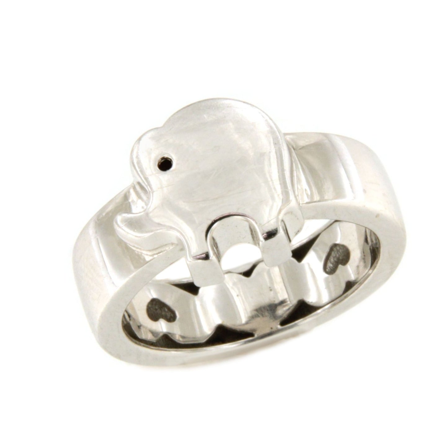 Anillo BERMEO motivo elefante en oro blanco de 18 kilates