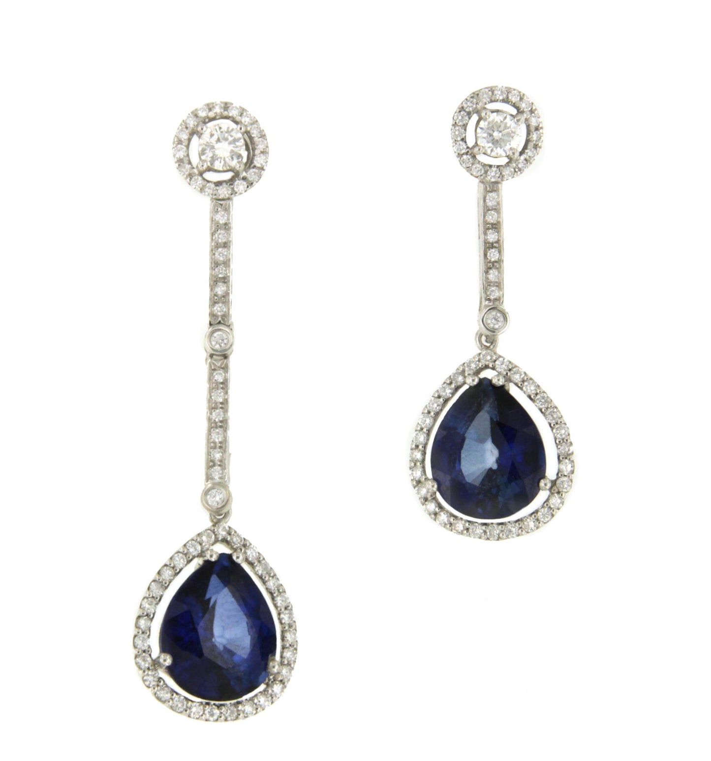 Colgantes AZURE, en oro blanco 18 ktes, zafiros y brillantes