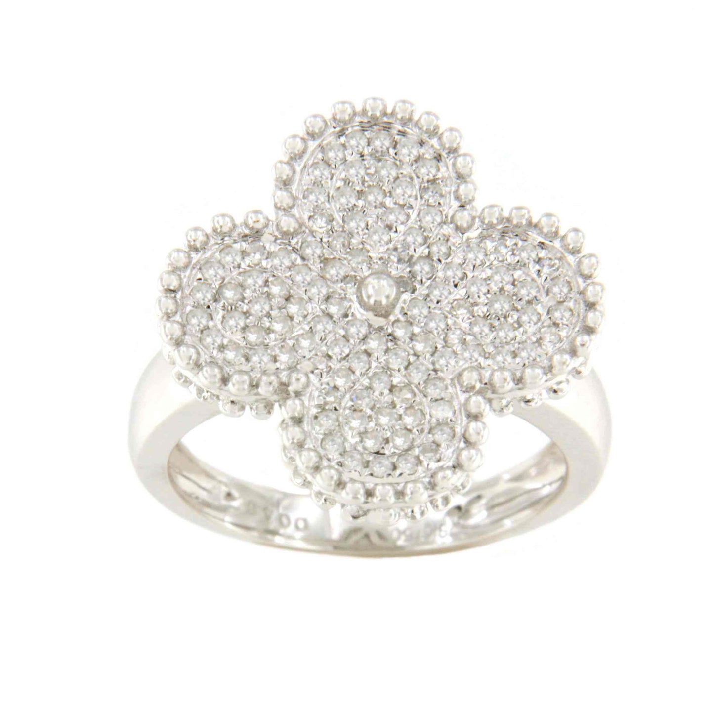 Anillo RENTERIA en oro blanco de 18 ktes con brillantes en pavé.