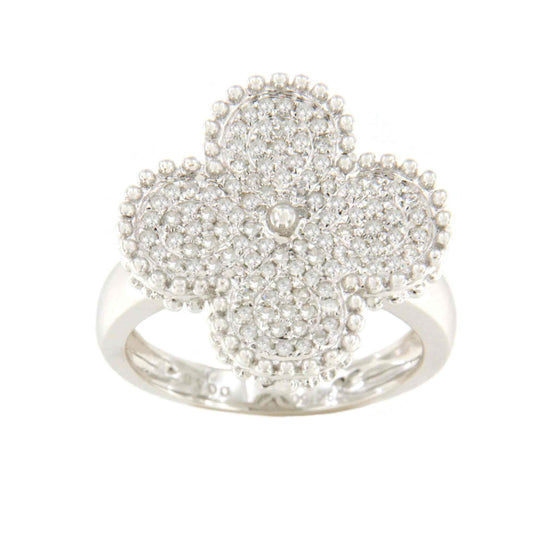 RENTERIA ring in 18k white gold with pavé diamonds.