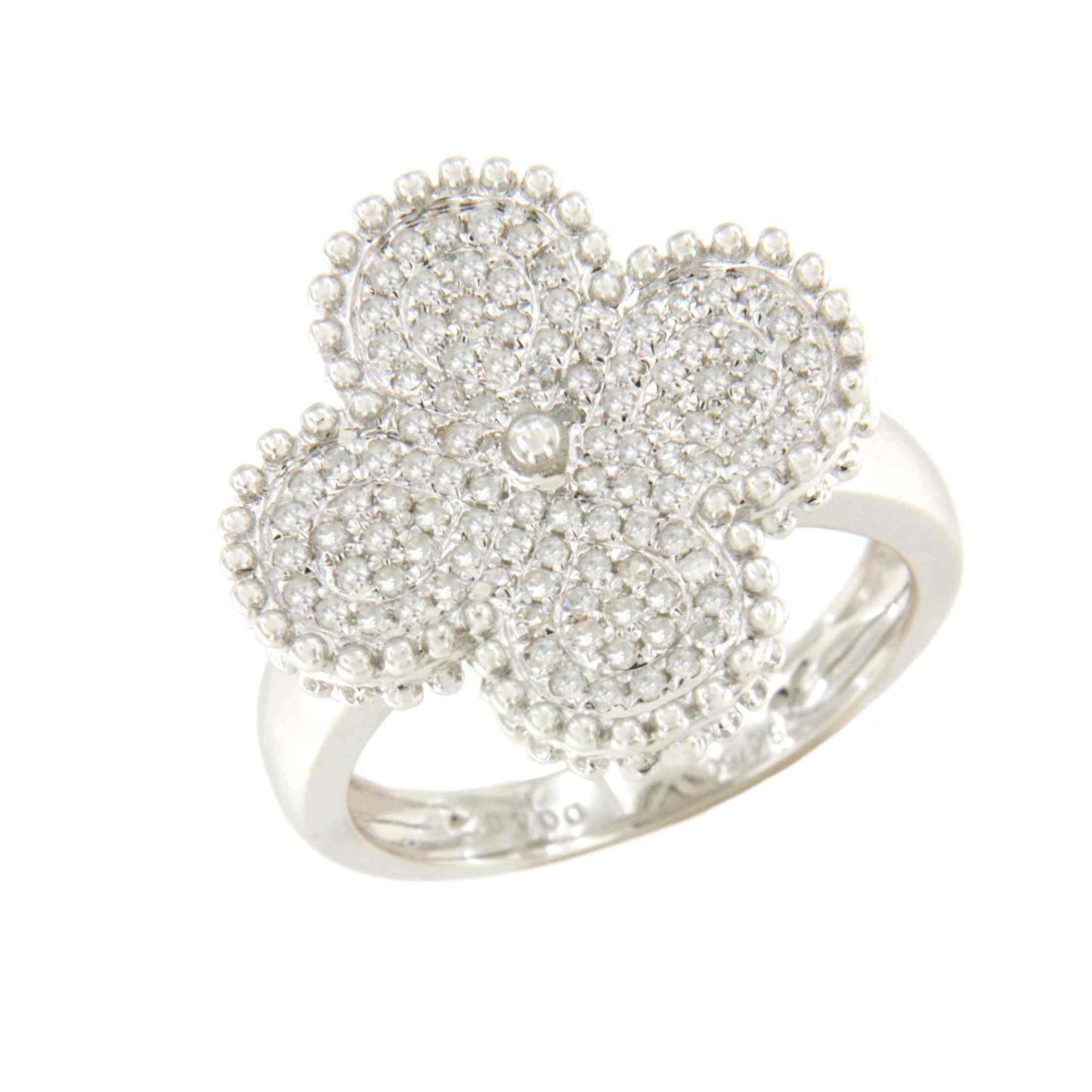 Anillo RENTERIA en oro blanco de 18 ktes con brillantes en pavé.