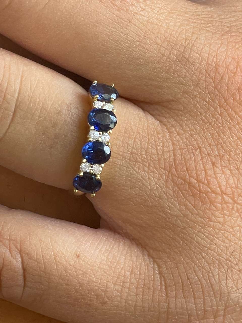 DRAPER alianza oro blanco zafiros rubies o esmeraldas con brillantes