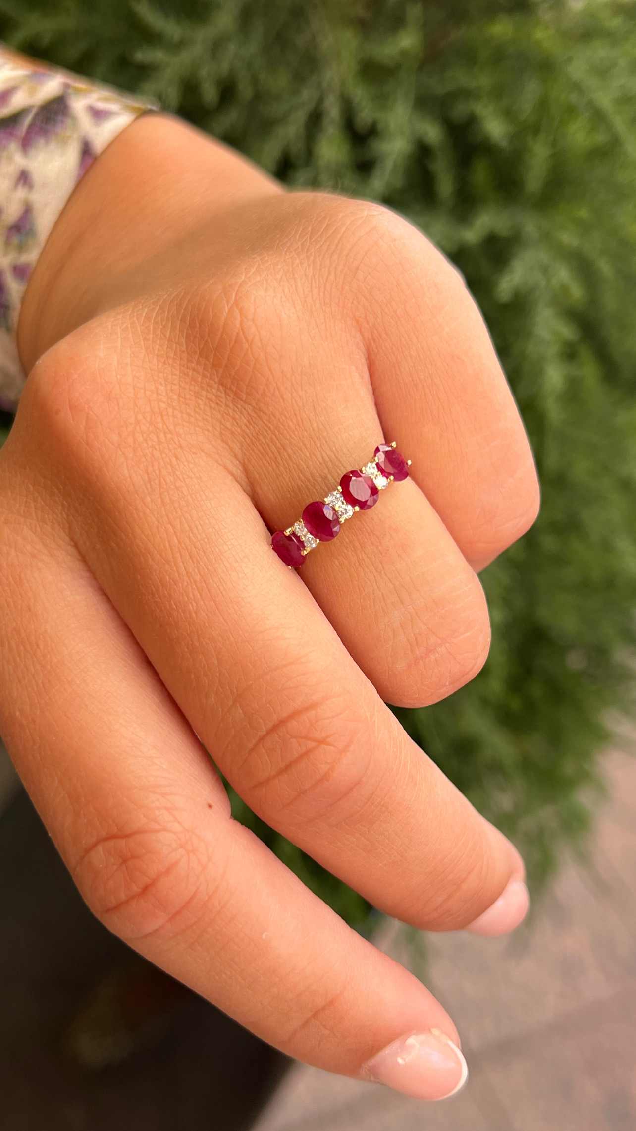 DRAPER alianza oro blanco zafiros rubies o esmeraldas con brillantes