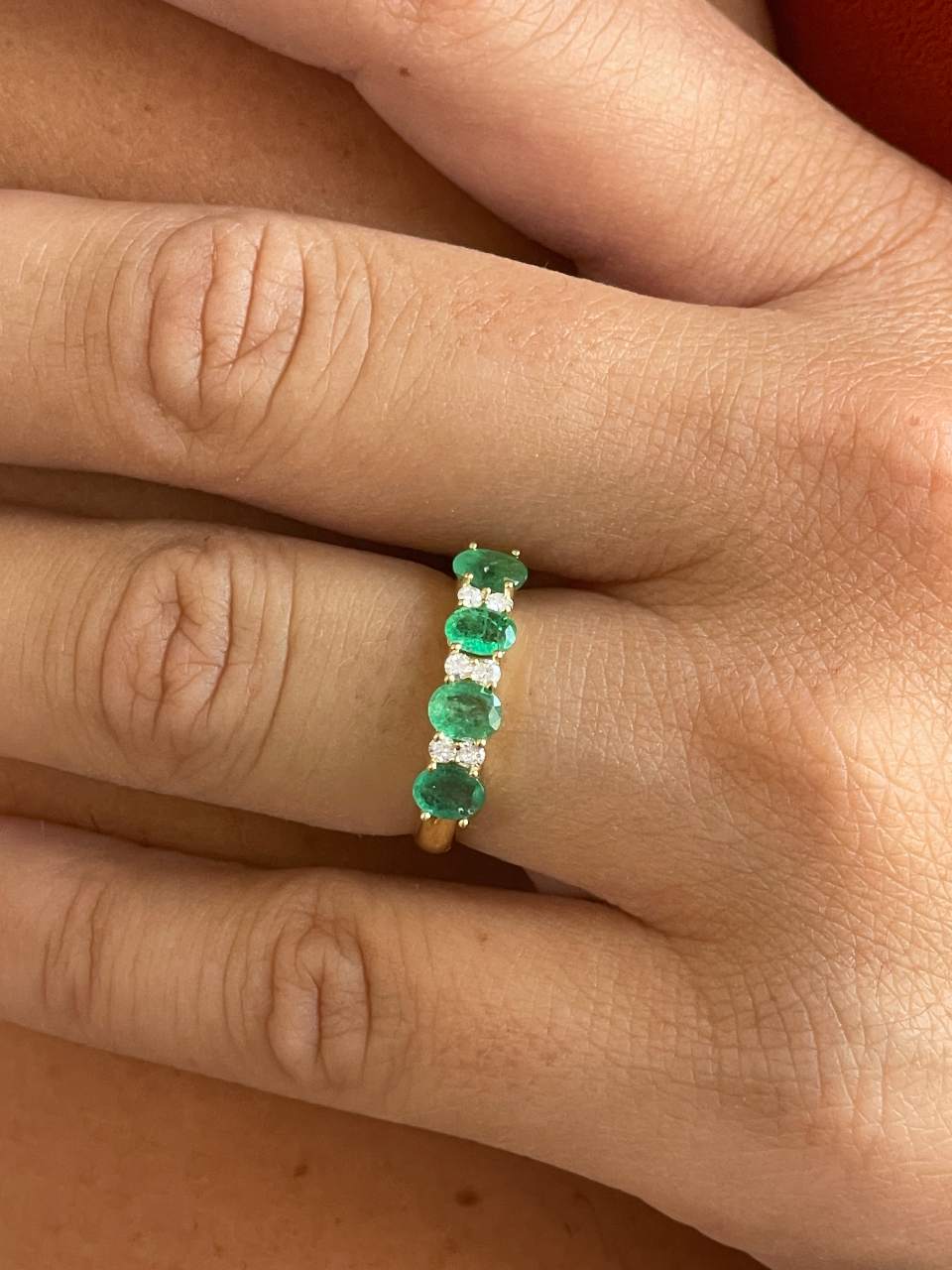 DRAPER alianza oro blanco zafiros rubies o esmeraldas con brillantes