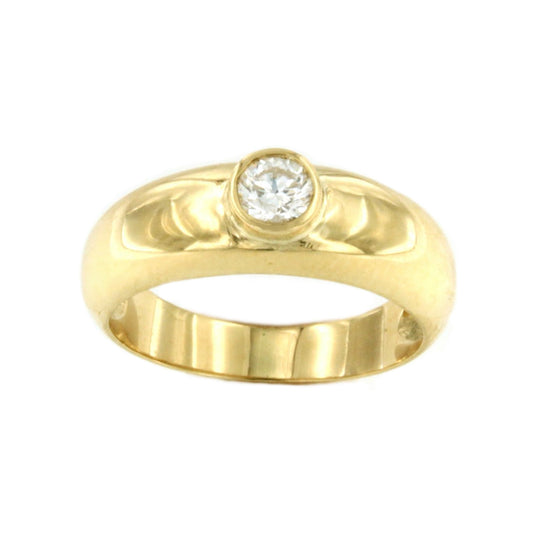LEMOS, 18-karat gold ring with brilliant center or sapphire