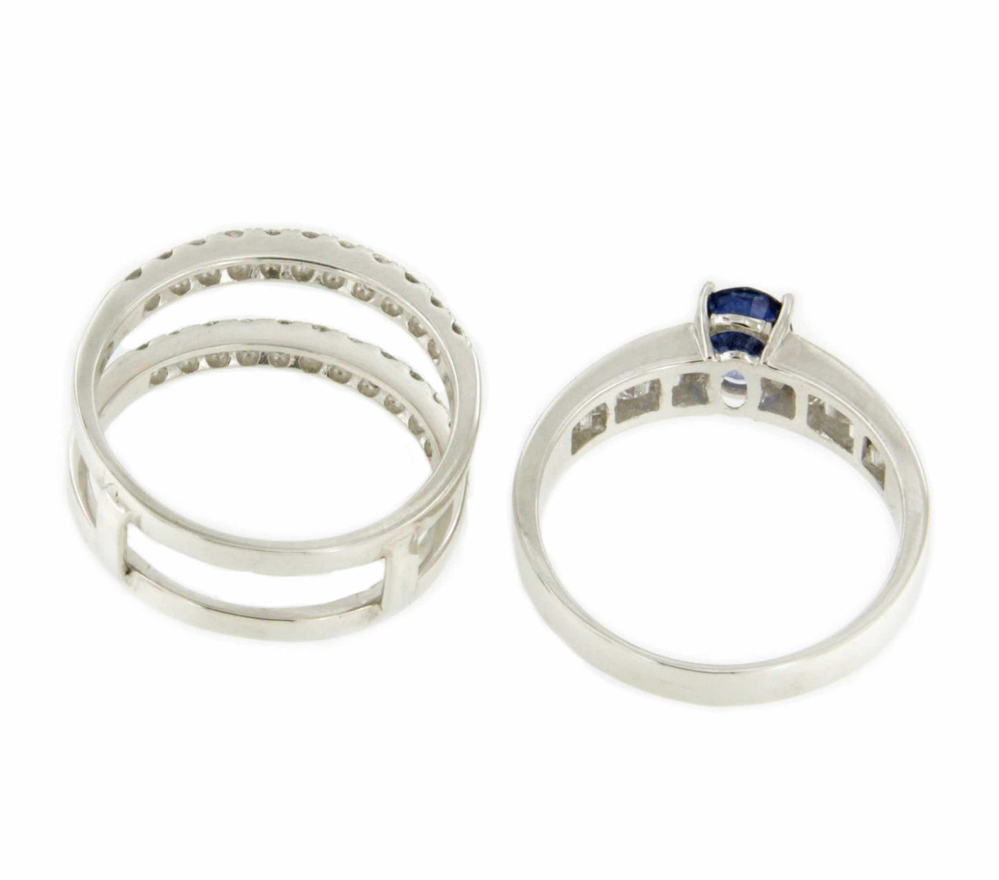 PILGRIM ring in 18k white gold with diamonds, emerald or sapphire