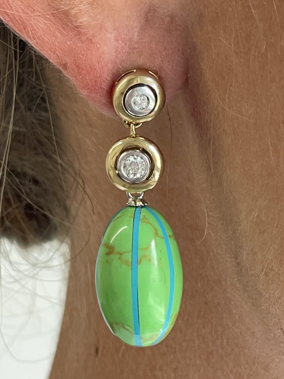 FUNI diamond pendant in 18k yellow and white gold