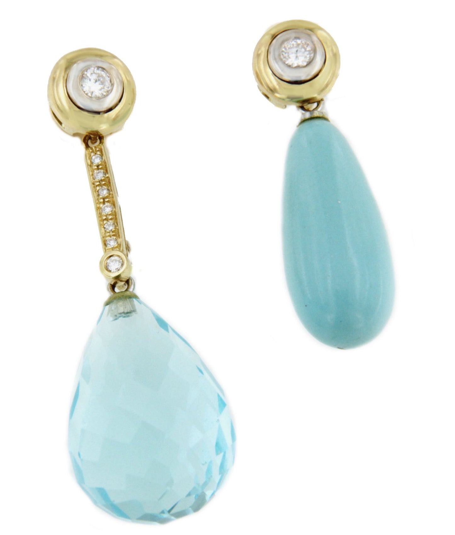 HORNA pendant with diamond bezel in 18k yellow and white gold