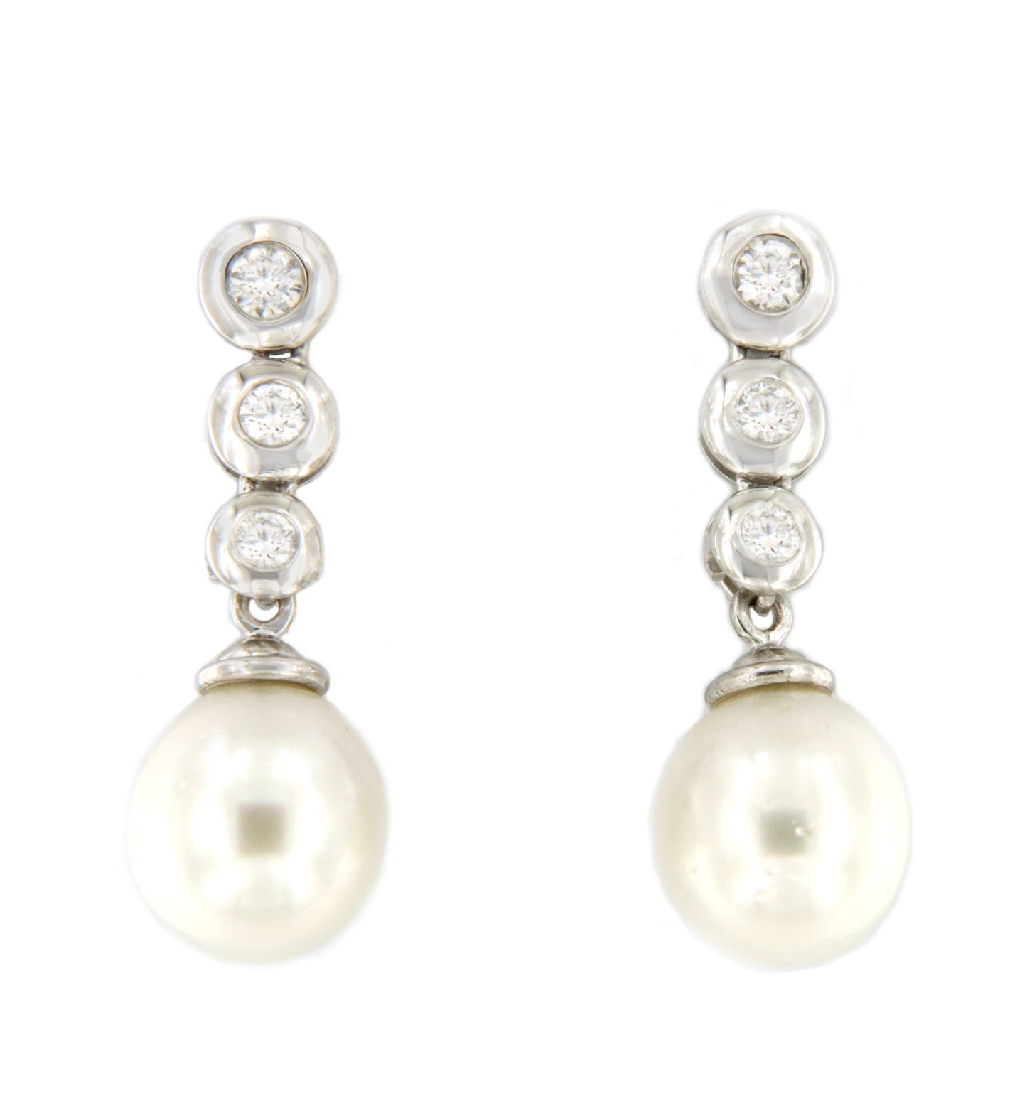Pendientes OLIMPO de brillantes y perlas australianas