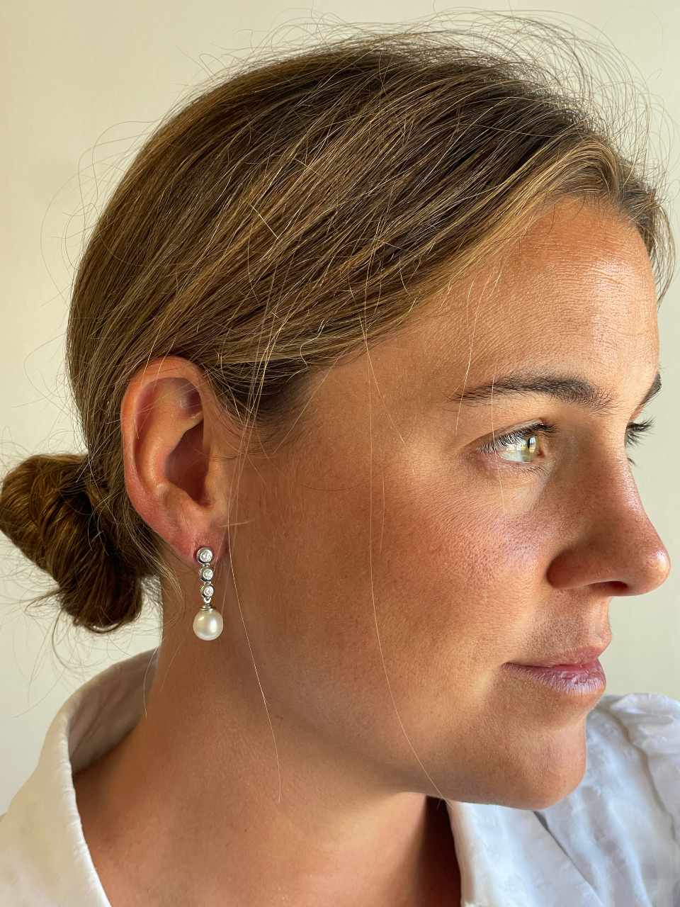 Pendientes OLIMPO de brillantes y perlas australianas