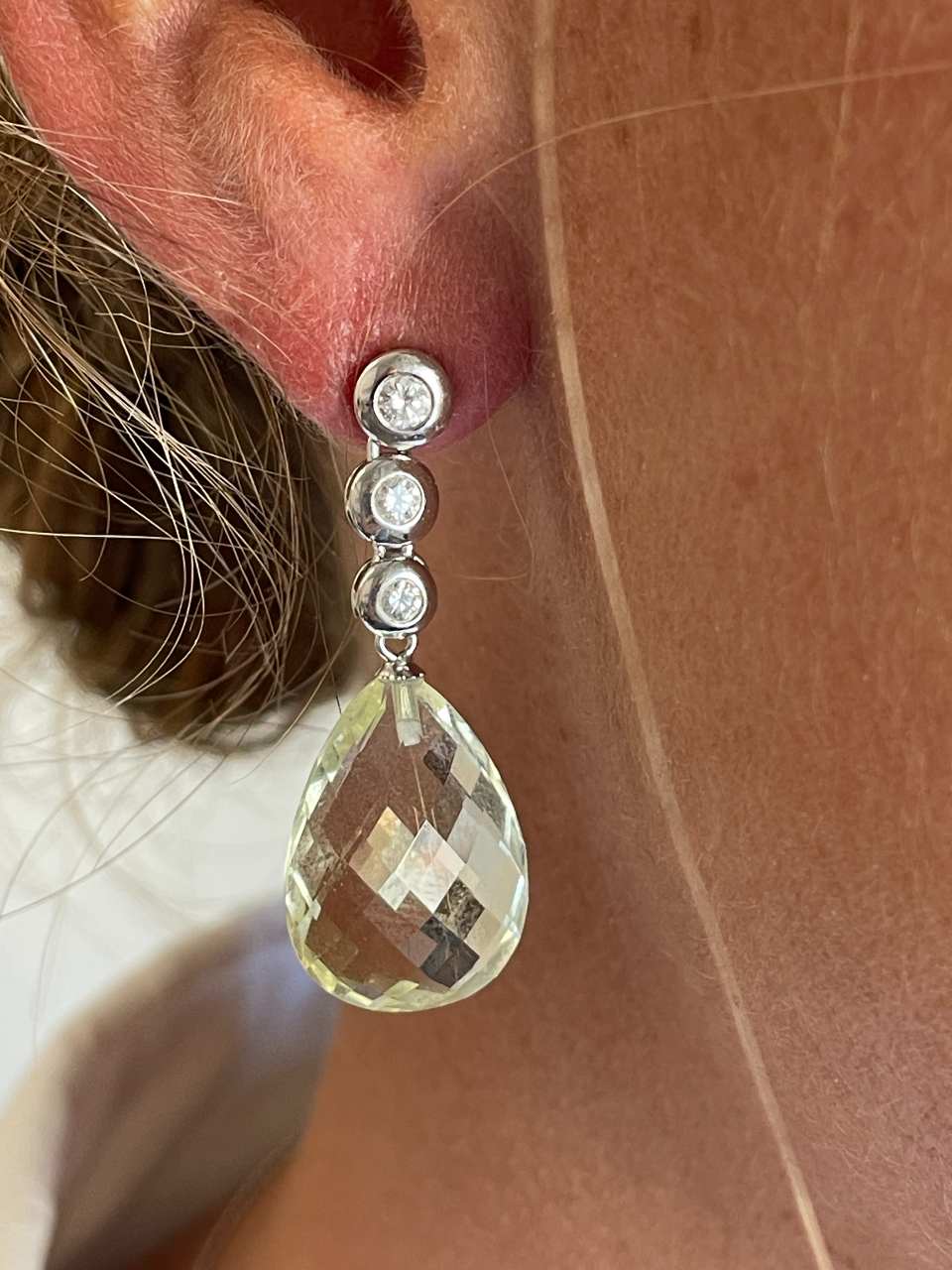 Pendientes OLIMPO de brillantes y perlas australianas