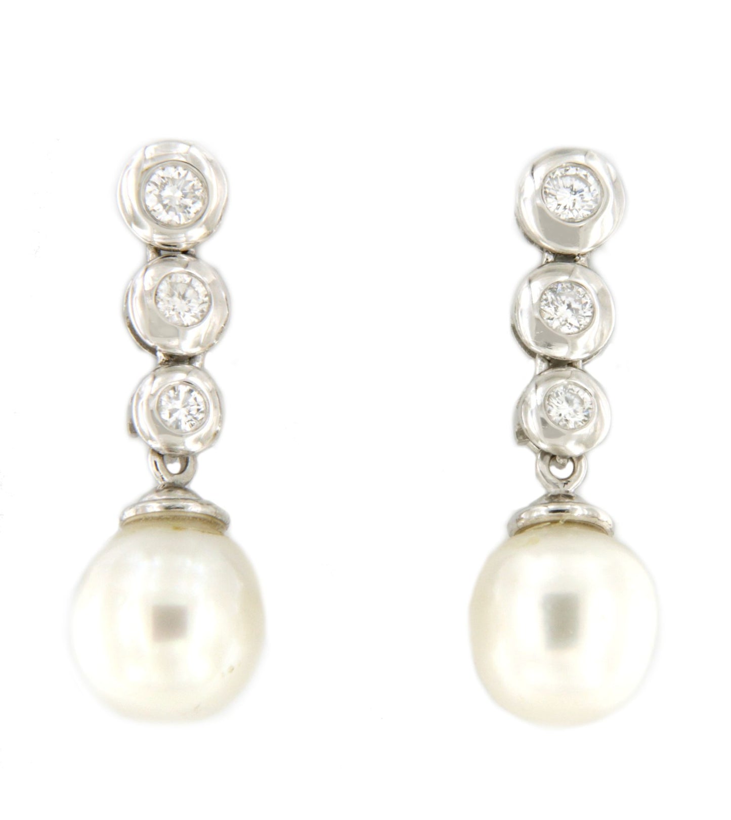 Pendientes OLIMPO de brillantes y perlas australianas