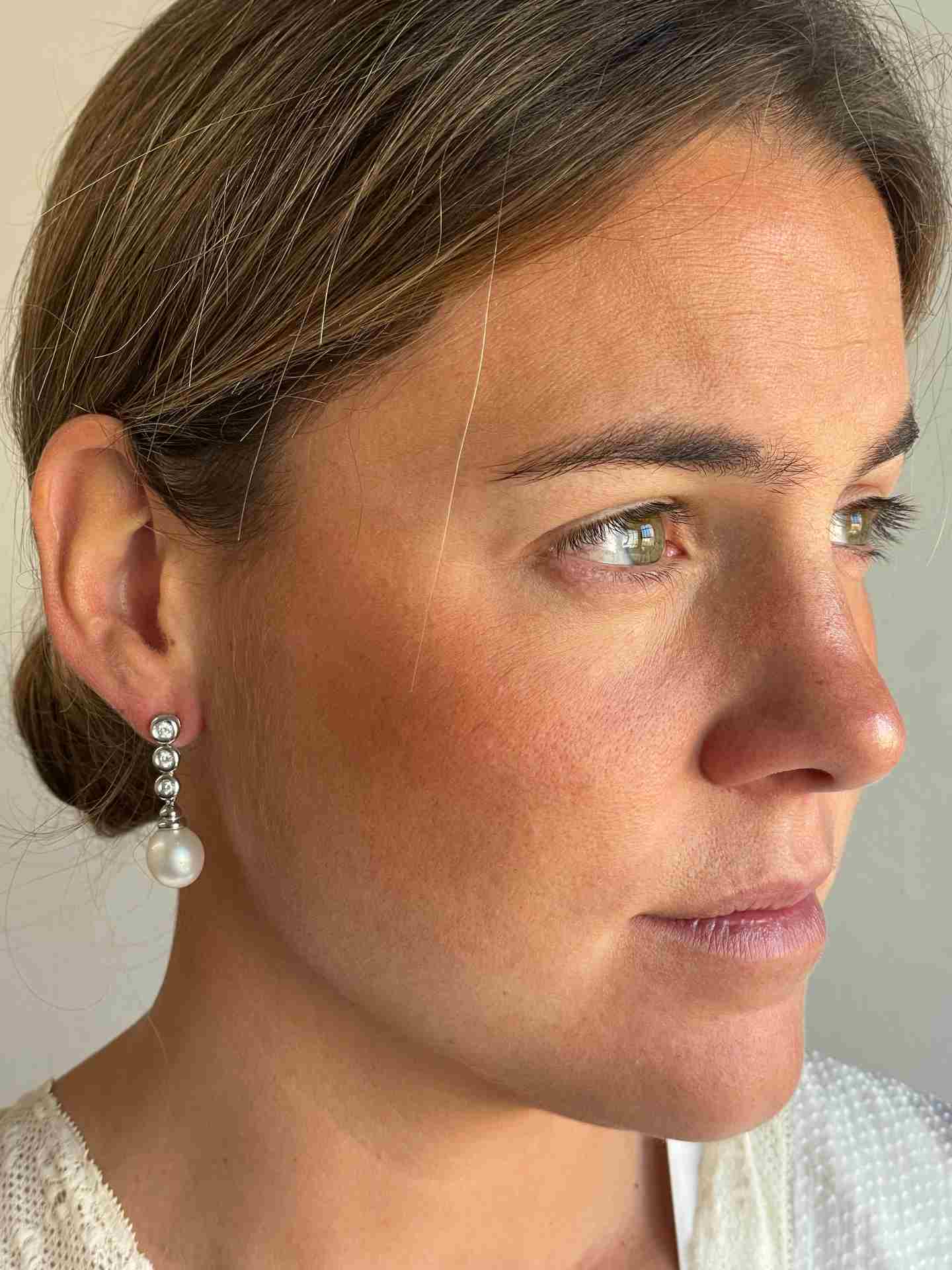 Pendientes OLIMPO de brillantes y perlas australianas