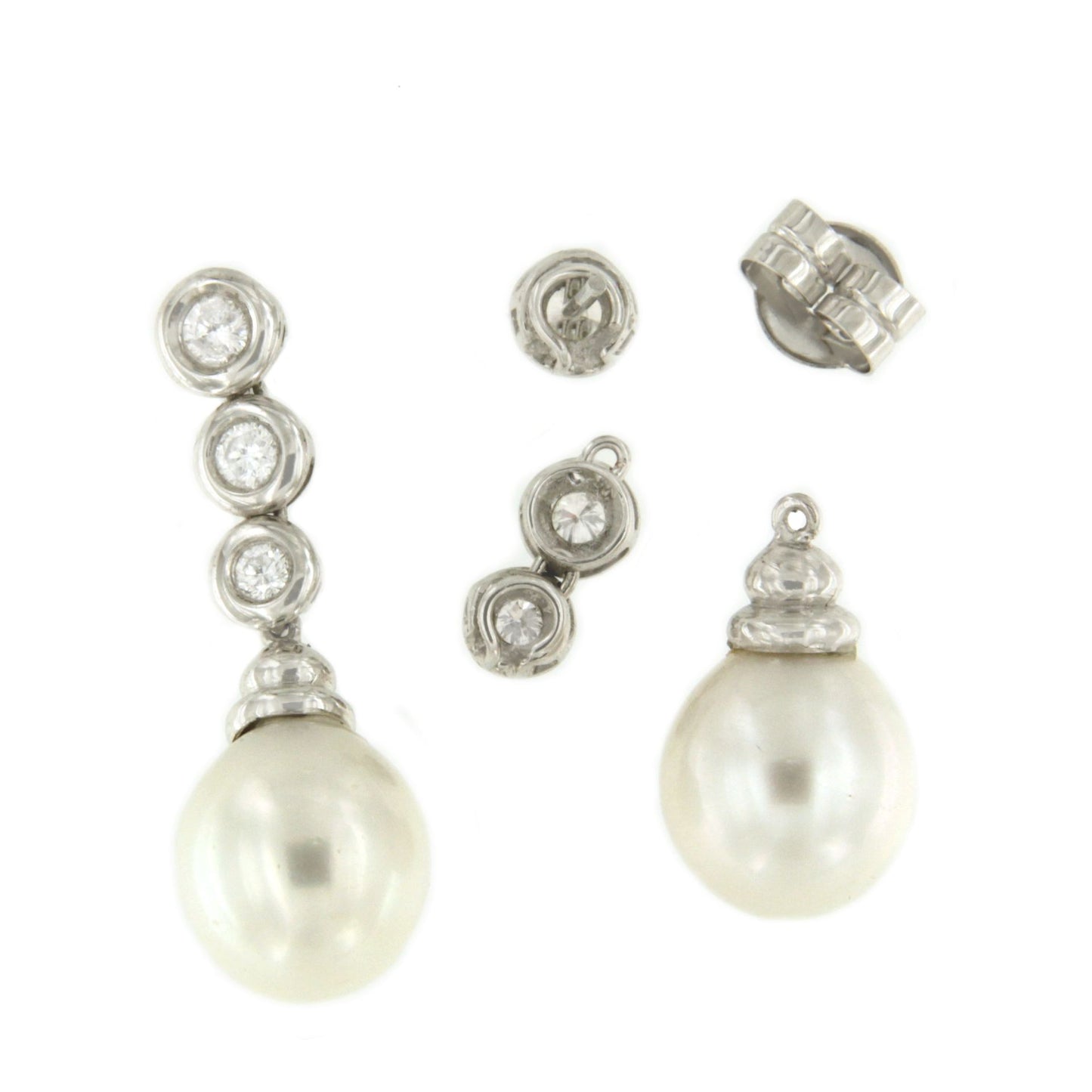 Pendientes OLIMPO de brillantes y perlas australianas