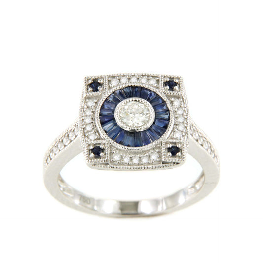PRAVIA ring in white gold with diamonds and sapphires, emeralds or rubies