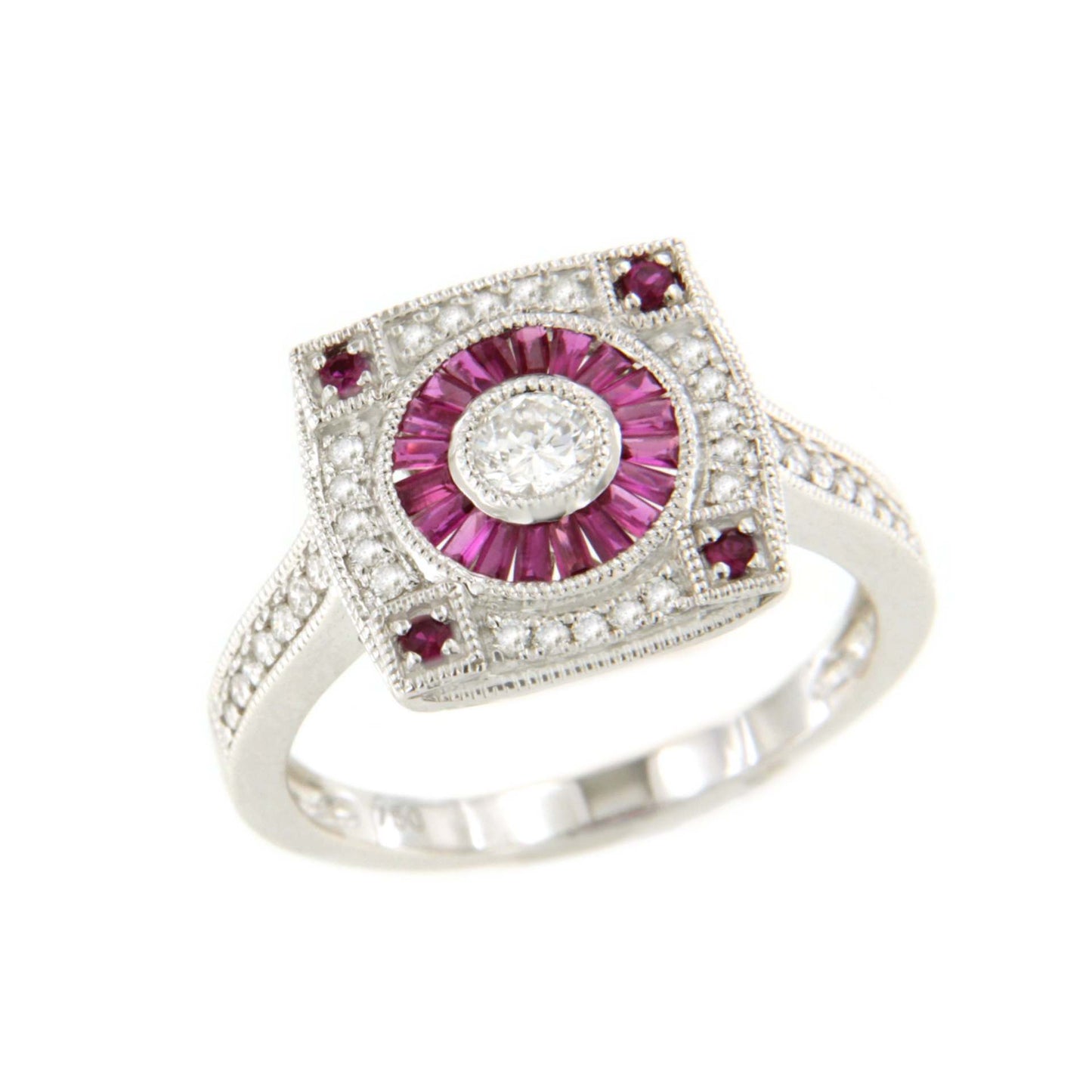 Anillo PRAVIA oro blanco brillantes y zafiros, esmeraldas o rubies