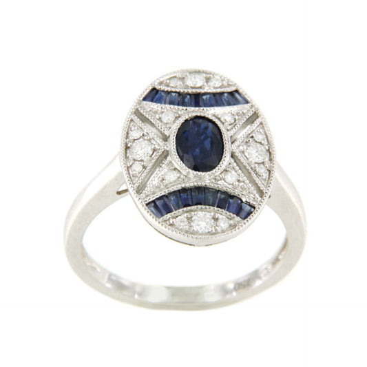 MAJA ring in white gold with diamonds and sapphires or rubies