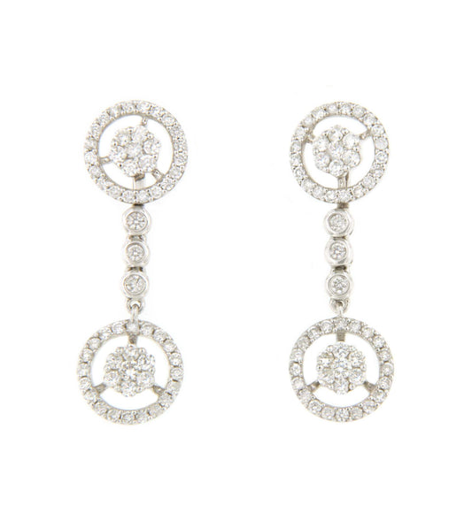 STRASBOURG detachable earrings in 18k white gold and diamonds